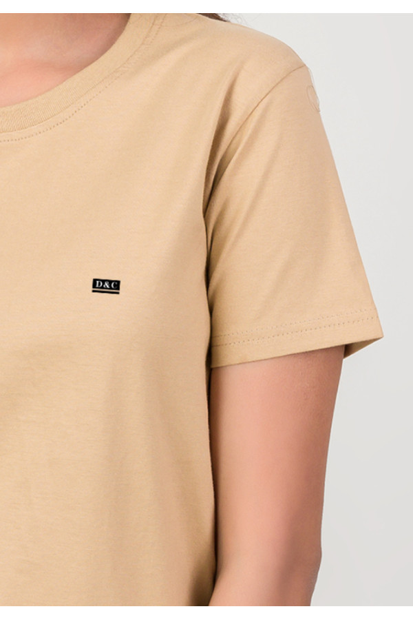 Beige 3/4 Sleeve Plain Shirt main image 1